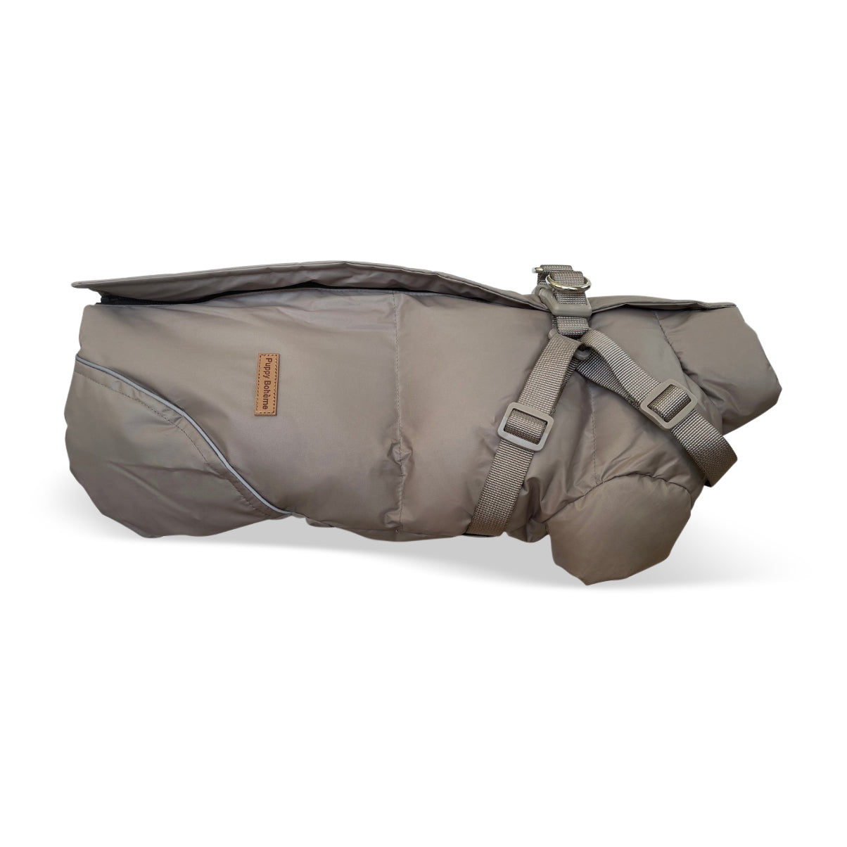 NEW Winter coat with harness - Café latte