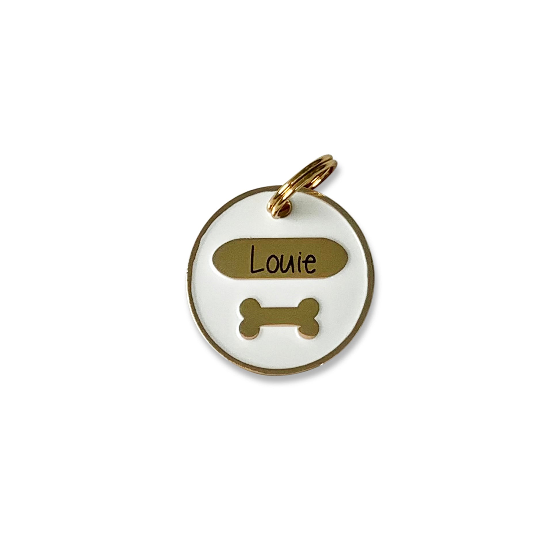 ID tag white with bone