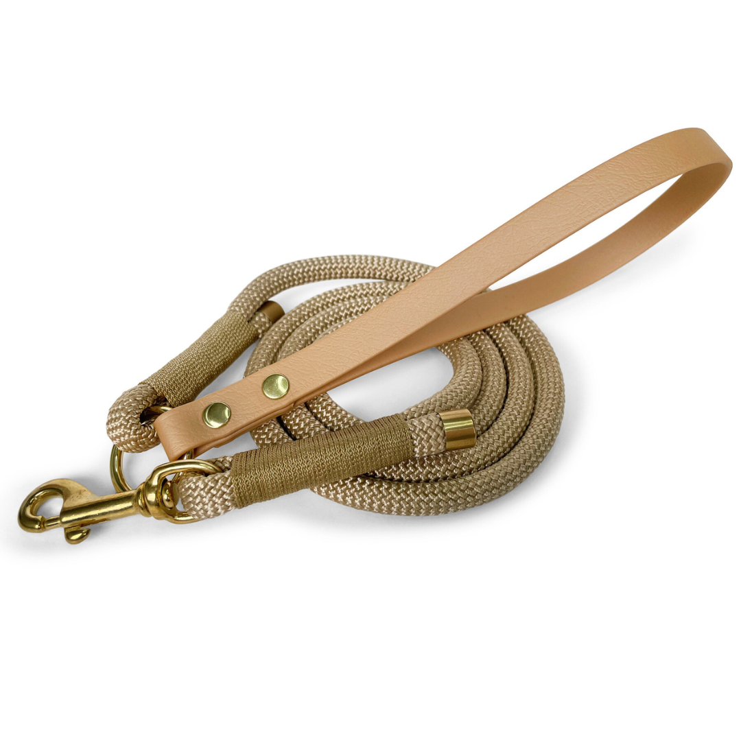 Rope leash Camel with option for engraving