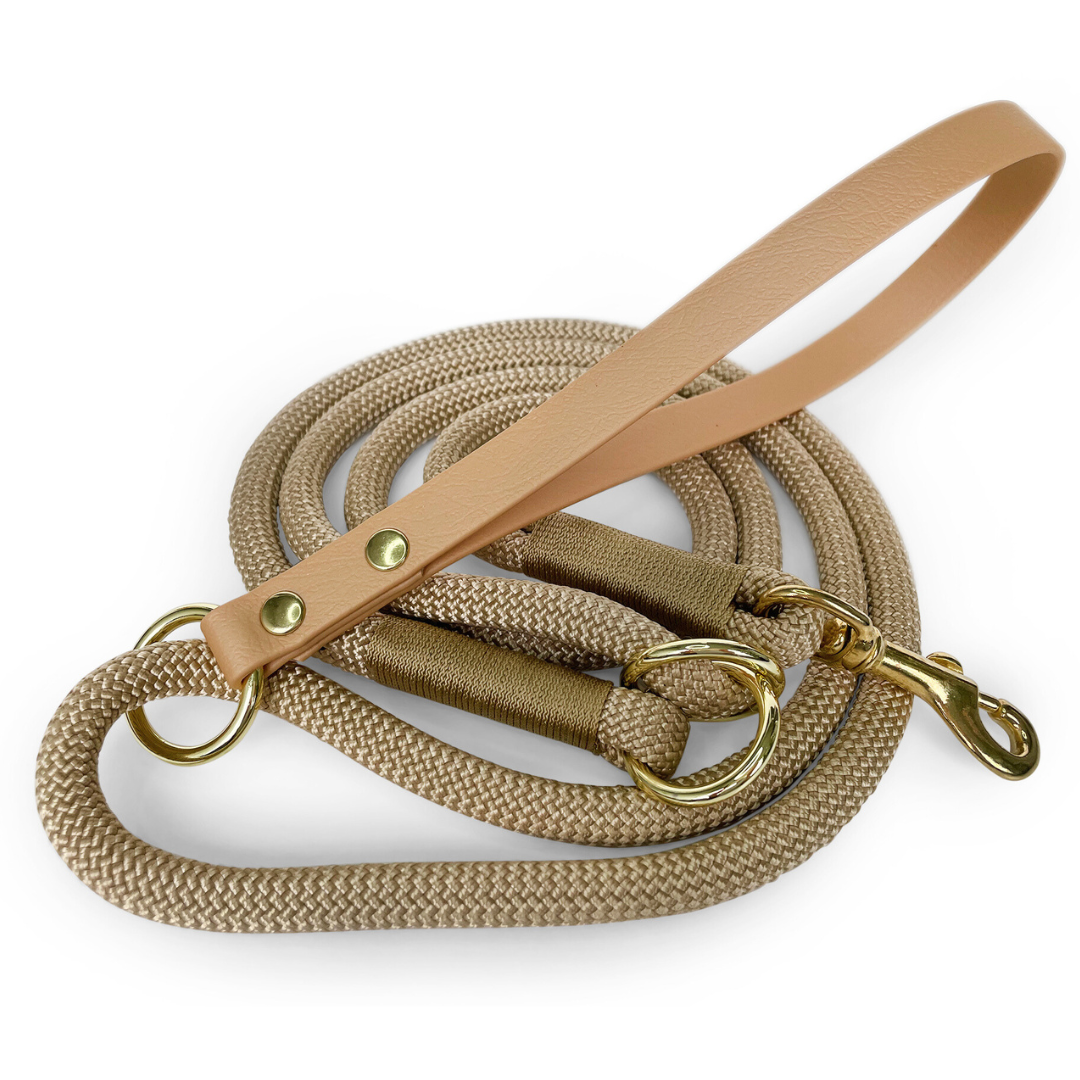 Rope leash Camel with option for engraving