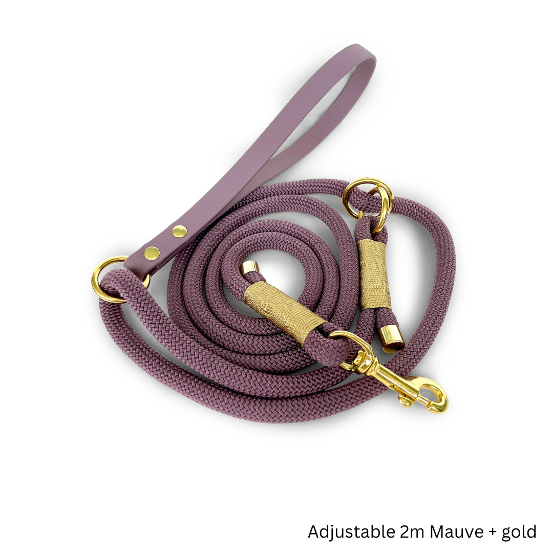 Rope leash mauve with option for engraving – Puppy Bohème