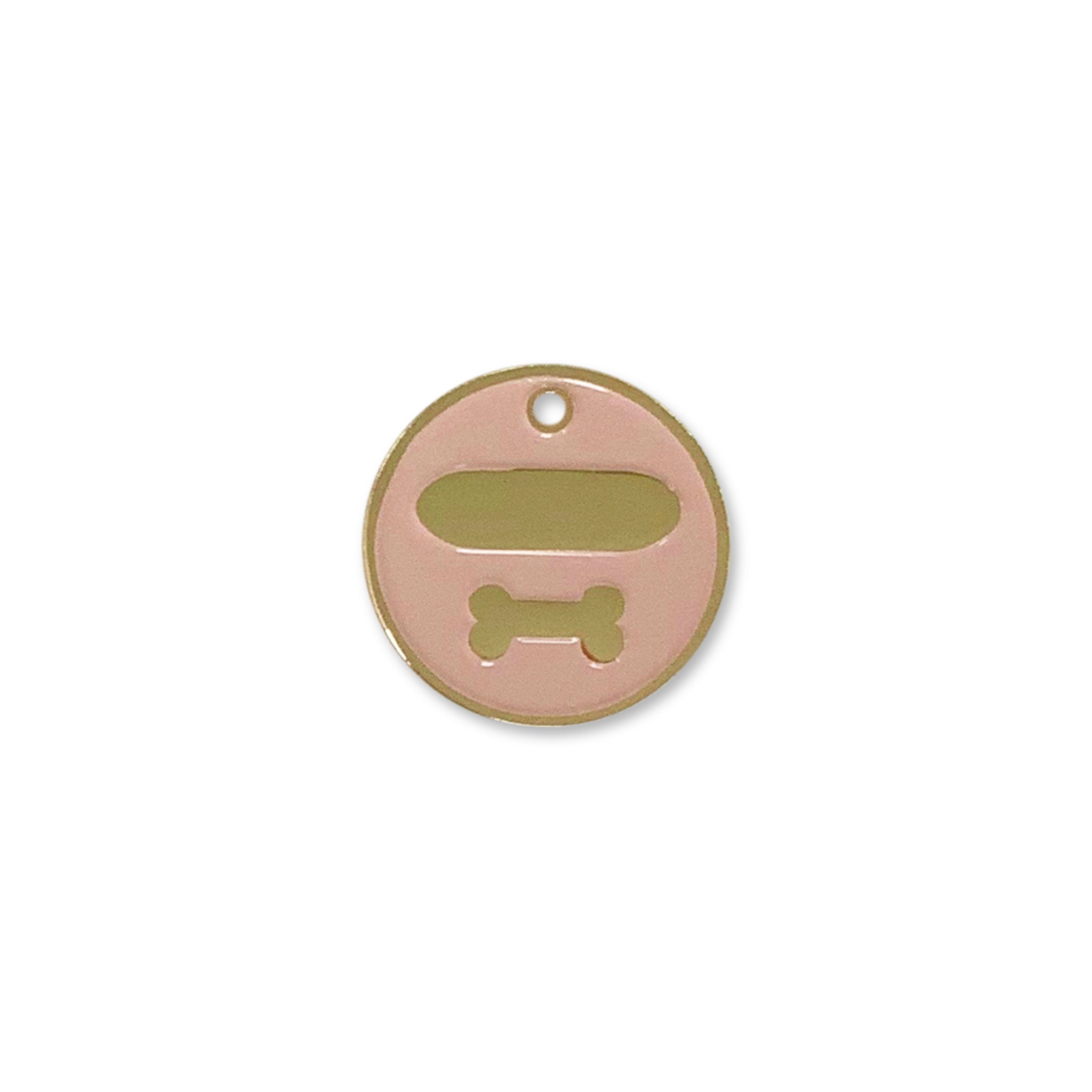 Hundetegn pastel rosa med kødben