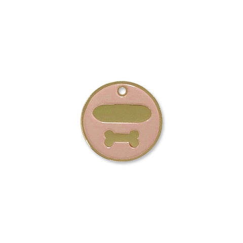 Hundetegn pastel rosa med kødben