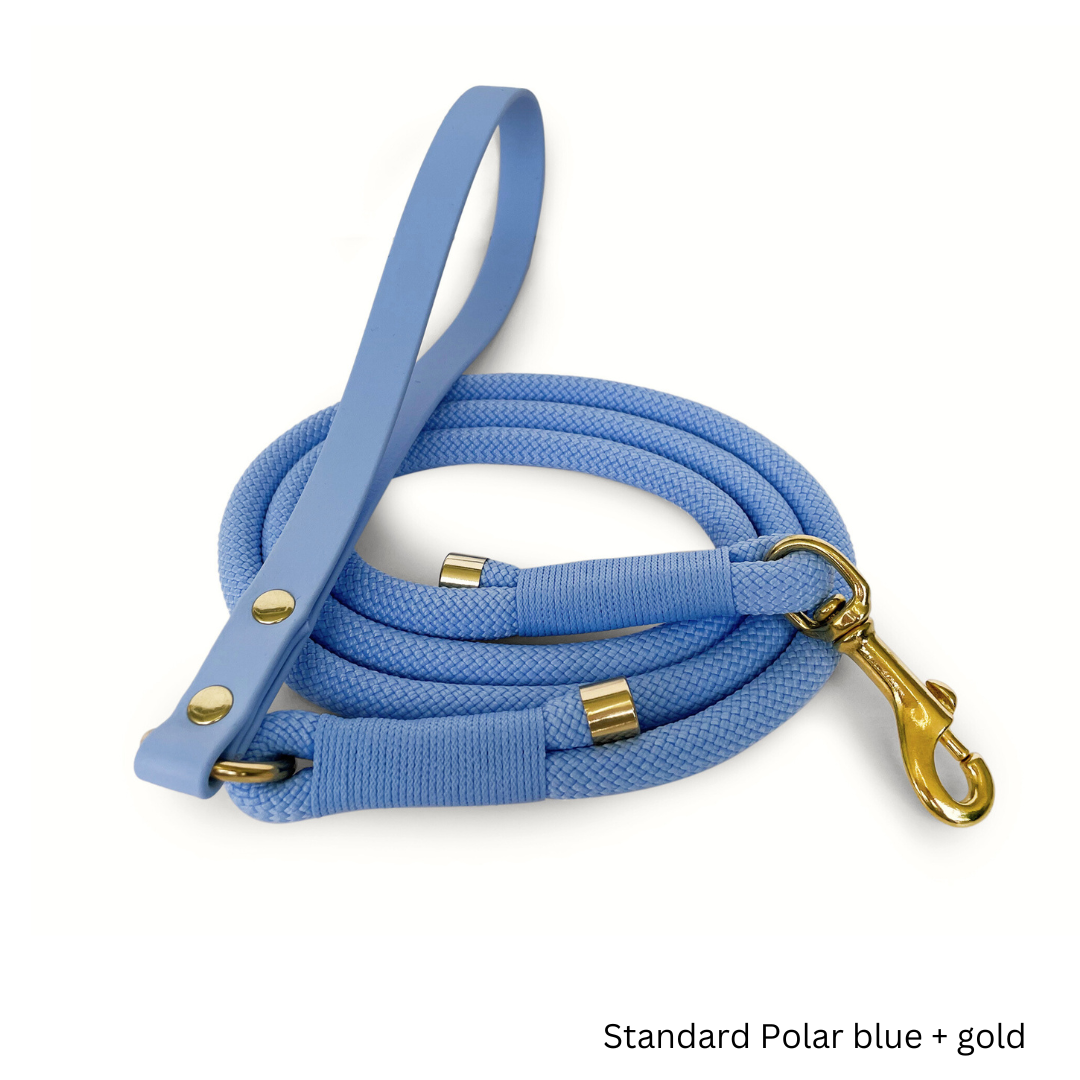 Rope leash polar blue with option for engraving