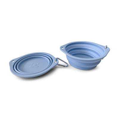 Foldable travel bowl for food or water