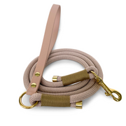 Rope leash pearl rosé with option for engraving